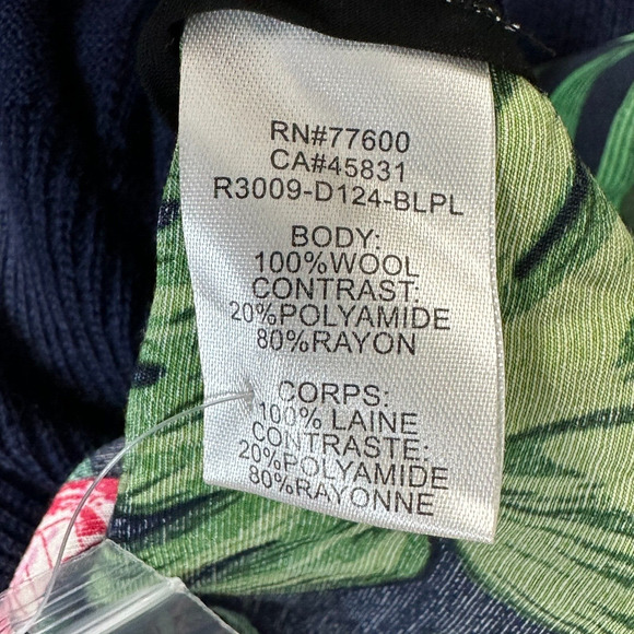 Sandrine Rose Butterfly Fern Mixed Media Wool Cardigan Sweater Women Small NWT - Picture 9 of 12